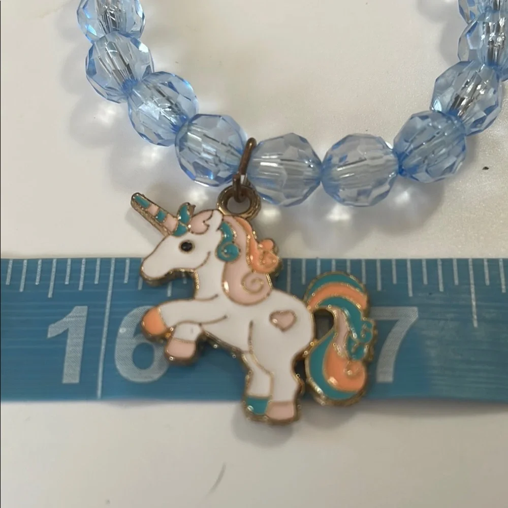 Unicorn Charm Kids Bracelet - Blue and Gold